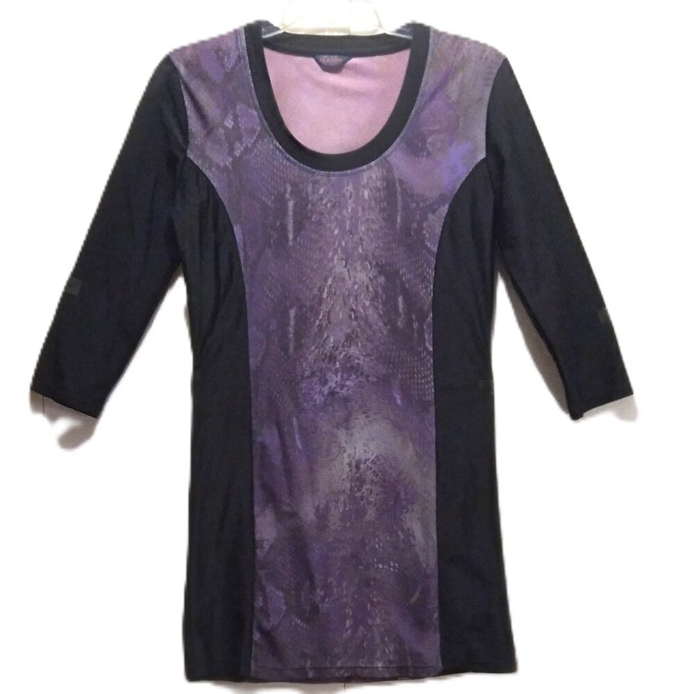 NWOT - Dereon Dress - Black/Purple Snakeskin Print - Bust: 34" / Length: 32"